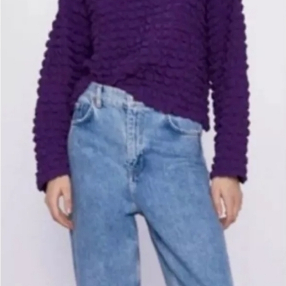 Zara textured crop mock turtleneck top - Picture 2 of 7